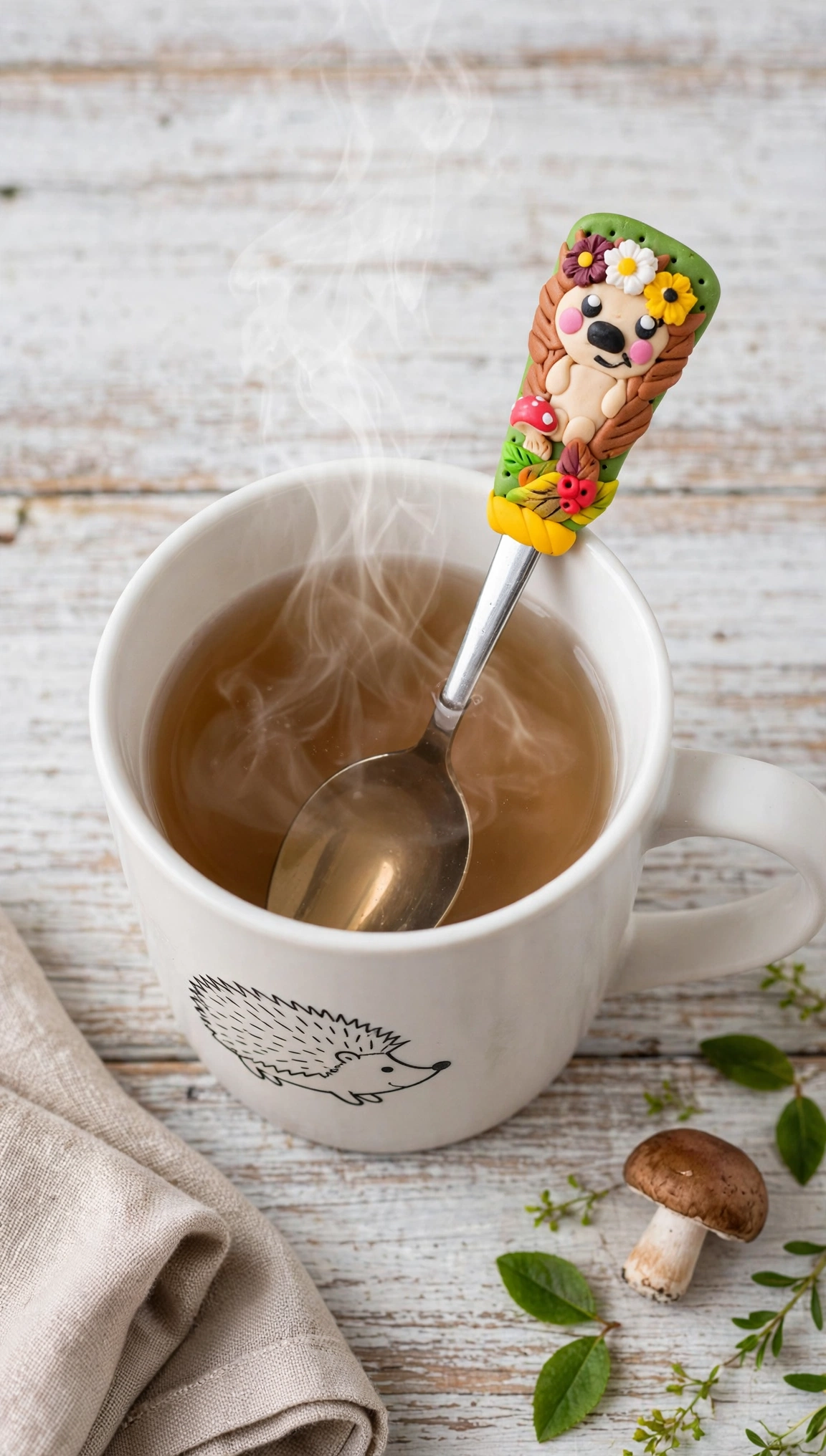 Tüsi süni, az őszi teakeverő gyurma kanál